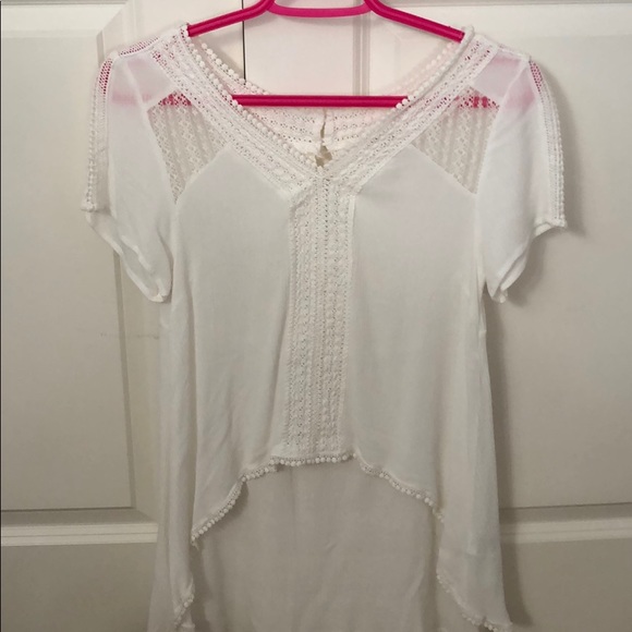 White boho crochet t shirt - Picture 1 of 1
